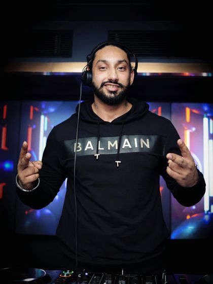 A shot from a Saturday night gig, ready to get the party started. I'm always in my element when I'm behind the console.