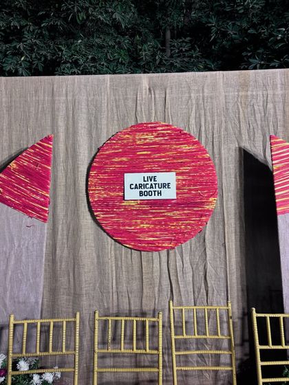 My "Live Caricature Booth" setup at an event, ready to welcome guests for their fun portraits.