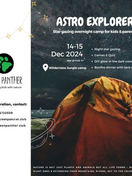 An invitation to our Astro Explorer overnight camp, where families can explore the cosmos and enjoy a bonfire dinner.