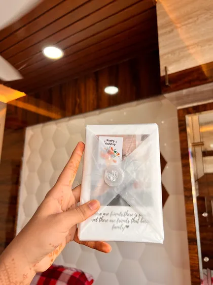 A beautifully packaged mini canvas standee, ready for gifting. This shows the care I put into every order, ensuring it reaches you perfectly. Illustrated versions are also available.