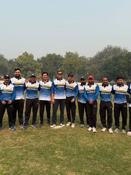 My team, Vikas Pahwa XI, lined up for the inauguration of the SCBA Cricket Tournament. Cricket unites lawyers from across the country on one field.