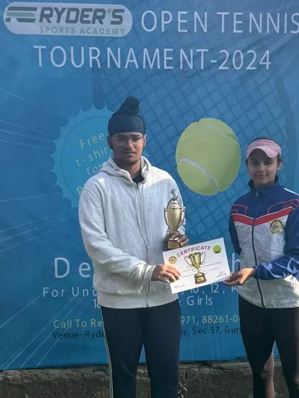 Jaskaran Singh Chopra winning the U16 Gurgaon Open, another victory for our talented squad.