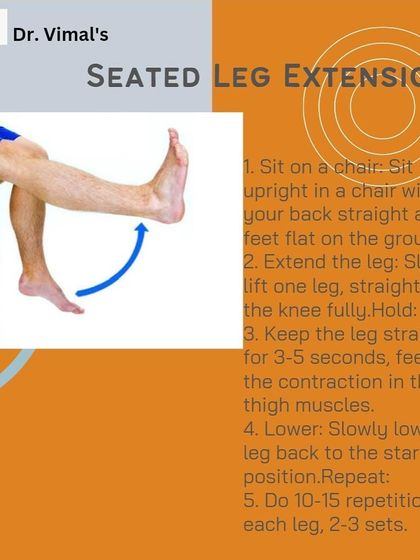 Learn how to do Seated Leg Extensions with this clear instructional image. This exercise isolates the quadriceps muscle, helping to build strength that is crucial for knee stability.