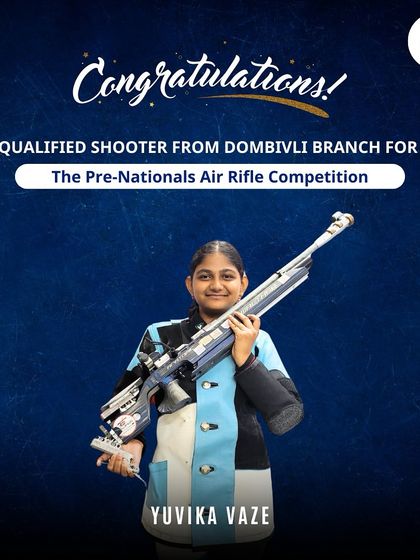 A proud moment for our Dombivli branch. We congratulate Yuvika Vaze for qualifying for the Pre-Nationals Air Rifle Competition through her consistent effort and skill.
