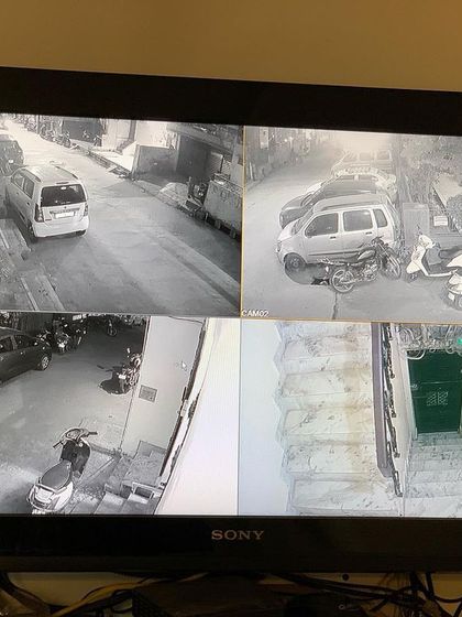 A closer look at the crisp night vision footage from a Sony monitor.