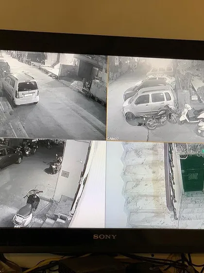A closer look at the crisp night vision footage from a Sony monitor.