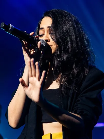 A close-up showing the emotion of the performance. I pour my heart into every song.