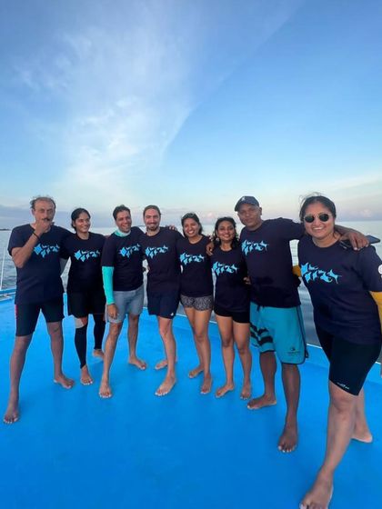 The Hanifaru Bay crew. Another successful trip searching for mantas and whale sharks in the Maldives.