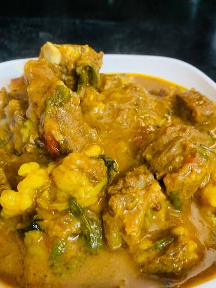 Another look at the thick and hearty masala beef curry.