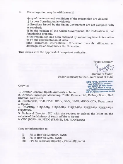 This document outlines the authority and responsibilities that come with our official recognition. We are a proud and accountable member of the Taekwondo family of India.