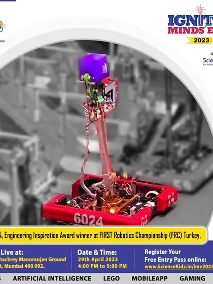 We empower our students to tackle complex engineering challenges. This is the RFactor 6024, an international award-winning robot built by our team for the FIRST Robotics Championship, showcasing advanced mechanics and programming.