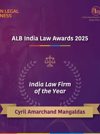 We are honored to be recognized as the 'India Law Firm of the Year' by Asian Legal Business. This award reflects our firm-wide dedication to excellence across all practice areas, including our market-leading M&A and corporate advisory services.