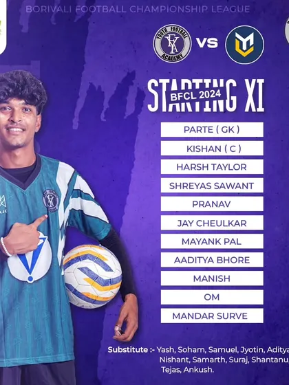 The starting lineup for our match in the BFCL 2024. Each player is ready to give their all for the team from the first whistle.