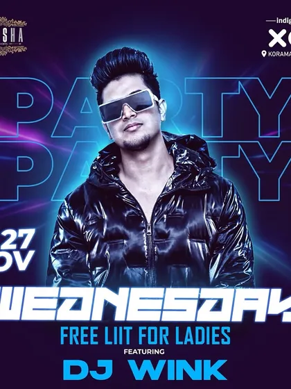 A 'Party Party' Wednesday at Indigo XP, again emphasizing the 'Free LIIT for Ladies' offer. My goal is to make these nights the most happening mid-week party in town.