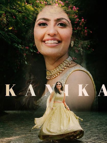 A creative double-exposure portrait of the bride, blending a close-up of her smile with a full-length shot.