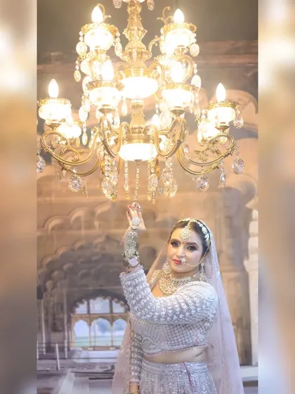 I believe a bride should look like the best version of herself. This stunning bridal look in a pastel lehenga is all about defined, enhanced features.