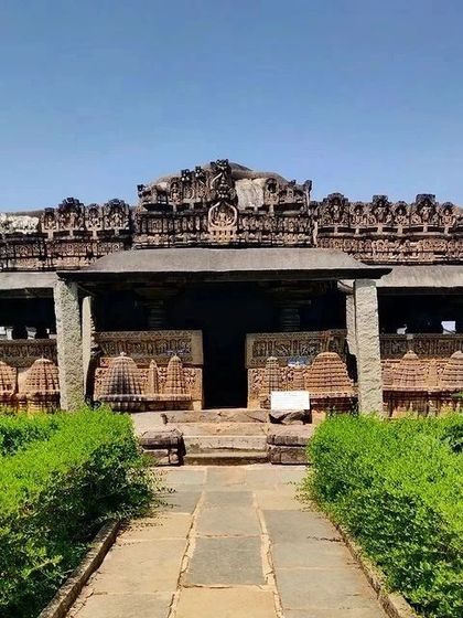The beautiful and ancient Amrutheshwara Temple, which we visit on our Chikmagalur leisure trip. It's a fine example of Hoysala architecture.