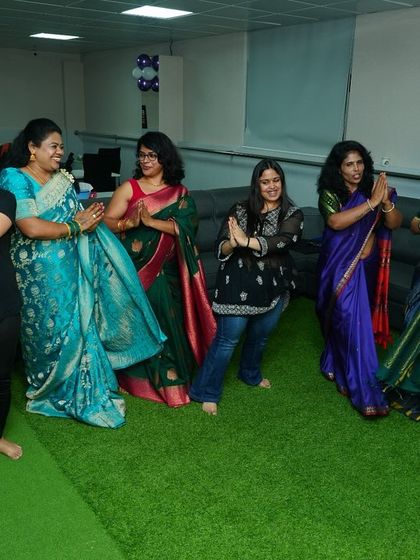 A group photo capturing the happy faces during our Ganesh Chaturthi celebration. We are a family that celebrates together.