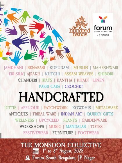 A complete guide to our handcrafted world. This poster for The Monsoon Collective lists the incredible diversity of products and experiences awaiting you.