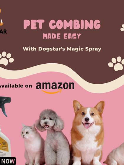 Our popular Magic Spray for easy pet combing is now available on Amazon! This product is perfect for detangling fur and keeping your pet's coat smooth and manageable between grooming sessions.