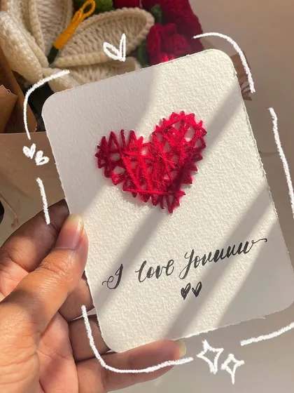 A doodle-style version of my "I love youuu" card. The hand-drawn stars and hearts make it feel extra personal.