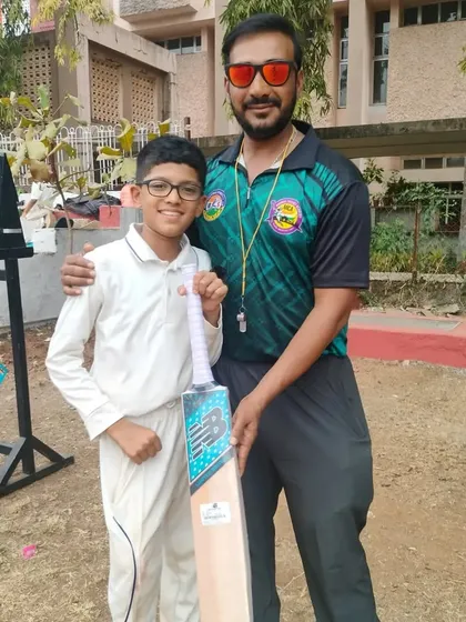 A moment with Sarang Joshi, one of my most promising young bowlers, after his successful performance in the selection matches.