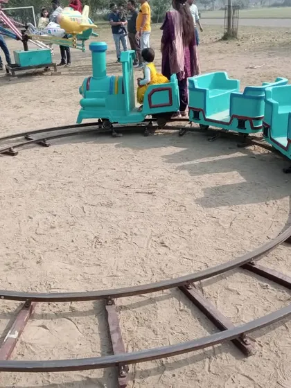 Another view of the toy train ride, a classic attraction that brings joy to kids at any outdoor event. I handle the complete setup and operation for a hassle-free experience.