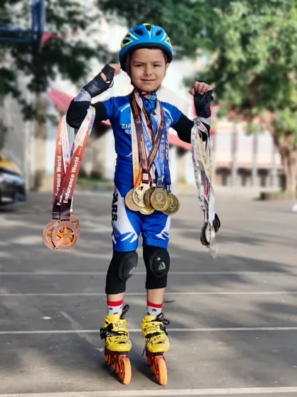 From the first wobbly step to a wall full of medals. We are incredibly proud of our young champion, Dhairya Shah, who has won over 20 medals at just six years old. This is the result of dedication and professional training.