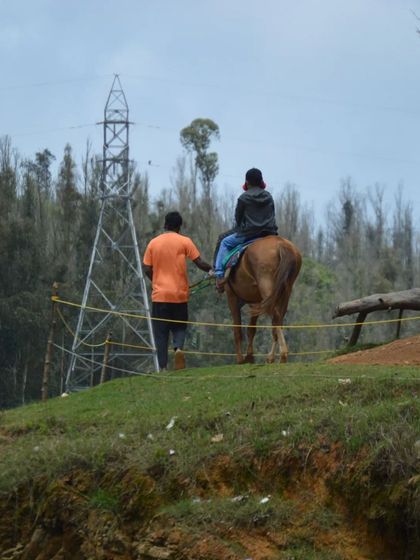 Some of our group members trying out horse riding, one of the many activities available in Ooty.