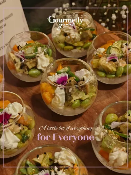 "A little bit of everything for everyone." This image features our colorful salad cups, filled with fresh ingredients and perfect for inclusive catering.