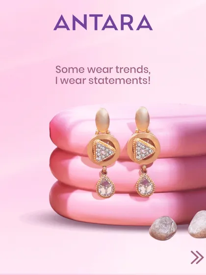 Some wear trends, I wear statements. These matte gold earrings with their geometric design and sparkling drops prove that true luxury is about standing out, effortlessly.