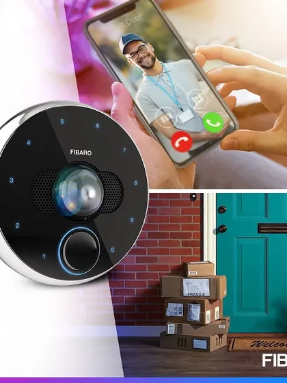 Never miss a delivery or visitor again. With the FIBARO Intercom, you can answer your door from your phone, see who is there in high definition, and instruct them to leave a package, all without opening your door. I set up these systems for secure, contactless interactions.