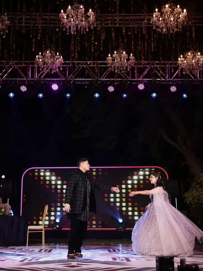 This is the start of their story. We planned a conceptual choreography that begins with a classic "pyaar dosti hai" date setup, setting the stage for a beautiful love story to unfold through dance.