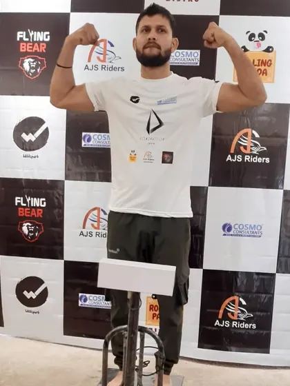 The weigh-in for the first MMA event in Bareilly. Our fighter is ready to represent the club.
