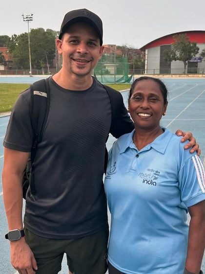 With the legendary P.T. Usha at a strength and conditioning workshop. It's always humbling to share knowledge and learn from the best in Indian sports.