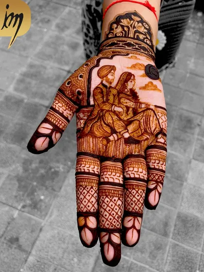 A portrait of a Sikh couple for Karwa Chauth, showing that I can customize designs to represent different cultures and traditions.