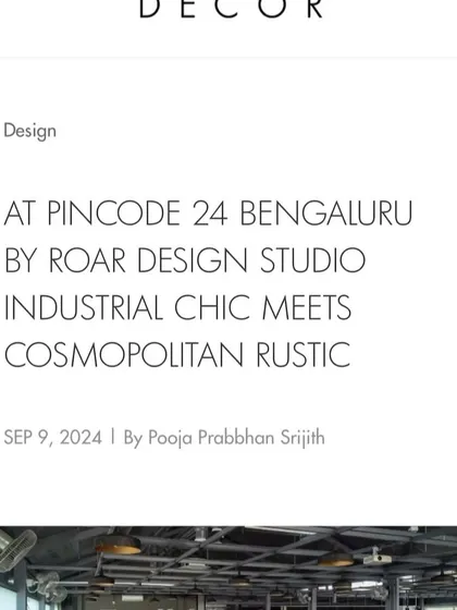 We were thrilled to have our first restobar project, Pincode 24, featured in Elle Decor India. This recognition highlights our successful blend of "Industrial Chic" and "Cosmopolitan Rustic" styles, a testament to our team's collaborative effort and our client's trust.