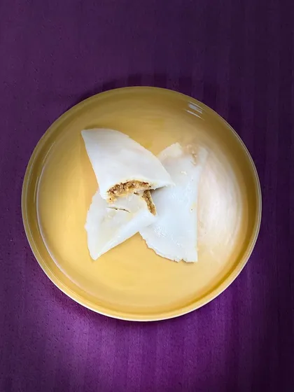 A simple plate of Ada. For me, food is meditation, and preparing these simple, traditional sweets connects me to my roots and childhood memories.