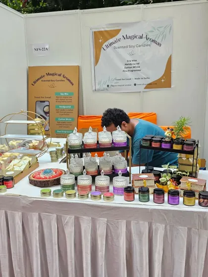 Day 2 at the stall, with my brother helping set up. I'm overwhelmed by the fantastic support and gratitude for everyone who visited and supported my small business.