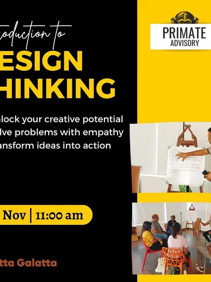 Poster for an 'Introduction to Design Thinking' workshop.