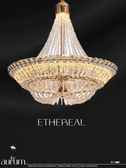 The 'Ethereal' chandelier is pure opulence, a waterfall of crystals designed to capture and refract light from every angle. This is the kind of classic, breathtaking jhoomar I select for spaces that demand a touch of timeless royalty.