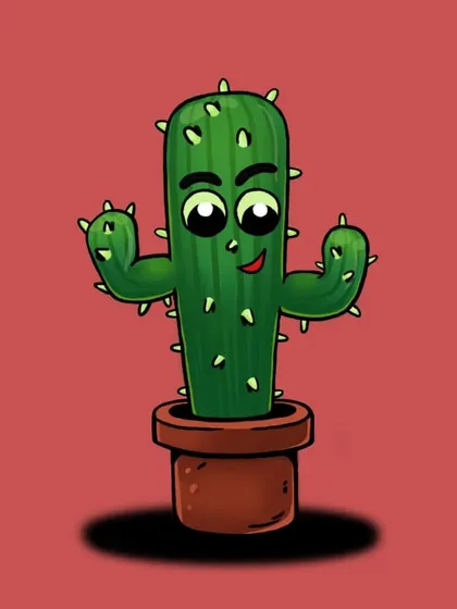 This was one of my first digital drawings. It’s a cute cactus character I created while teaching myself how to use digital art software.