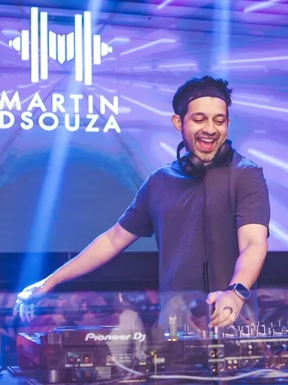 My logo in the background while I'm at the decks. I bring my personal brand of fun to every venue I play at.