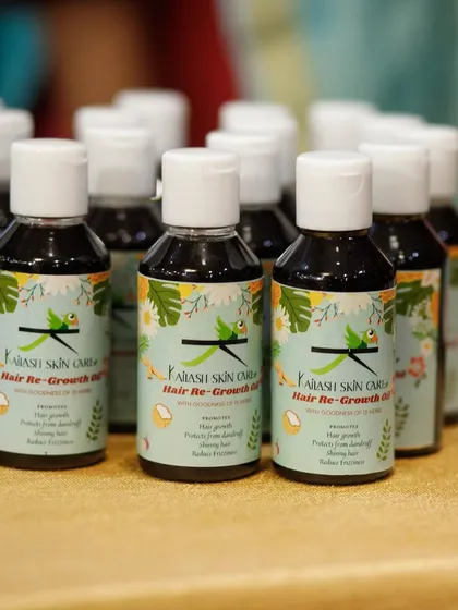 A fresh batch of my Hair Re-Growth oil, bottled and ready to be sent out. I make sure every bottle is filled with the same potent, herbal goodness that my customers have come to love for controlling hair fall.