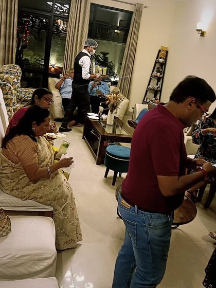 Guests enjoying themselves at an Independence Day celebration I catered for a regular client. It's always a pleasure to be part of my clients' special family moments.