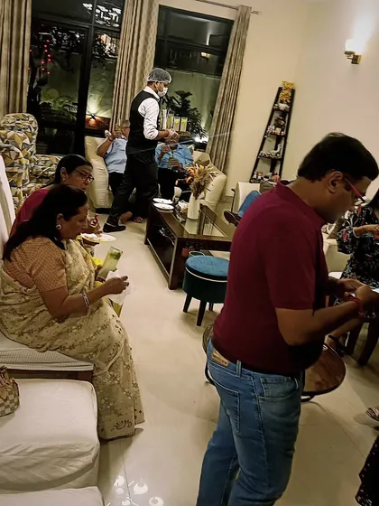 Guests enjoying themselves at an Independence Day celebration I catered for a regular client. It's always a pleasure to be part of my clients' special family moments.