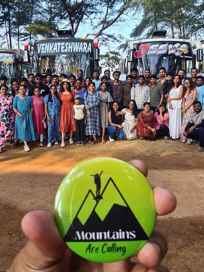 Our groups and buses ready for a weekend of adventure. We often run multiple batches to different locations like Gokarna and Kudremukha simultaneously.