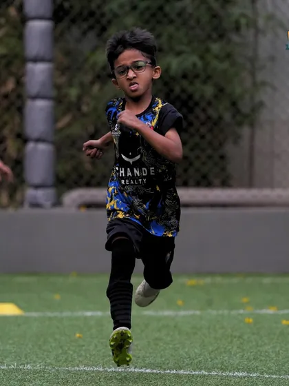 The determination on this young player's face says it all. We train with intensity and purpose.