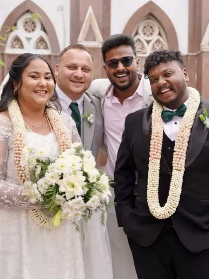 It's an honor to be part of such important moments. Here I am celebrating with the happy couple and their family. For me, DJing a wedding is about creating the soundtrack for a core memory.