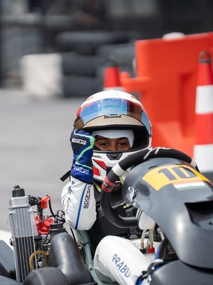 A micro-max driver navigates the track during the RMC Asia Trophy. Despite being his debut, he showed incredible pace, proving he has the ability to fight at the top level.